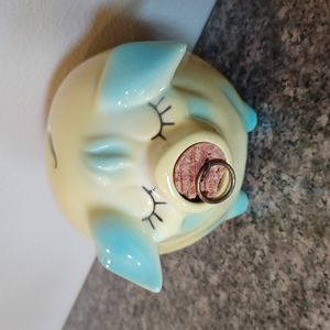 Hull Pottery Co Corky Pig Piggy Bank 1957 Vintage Antique